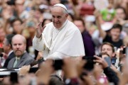 Pope Francis Rides To Mass On Parkway In The Popemobile