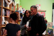 US President Barack Obama goes shopping during Small Business Saturday